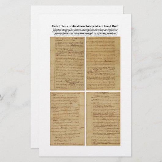 ORIGINAL Rough Draft Declaration of Independence (Front/Back)