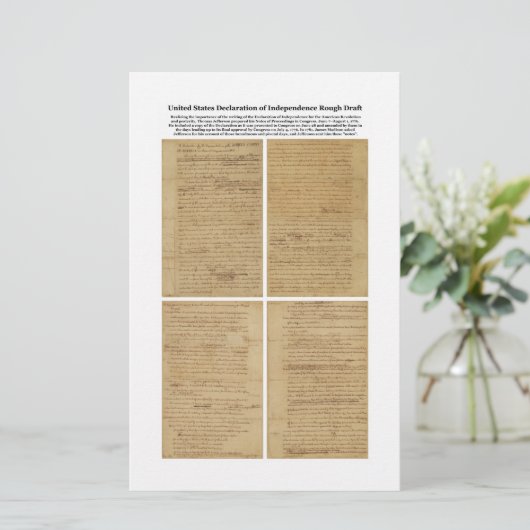 ORIGINAL Rough Draft Declaration of Independence (Standing Front)