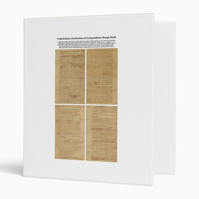 ORIGINAL Rough Draft Declaration of Independence Binder (Front/Inside)