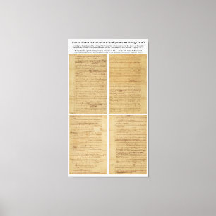 ORIGINAL Rough Draft Declaration of Independence Canvas Print
