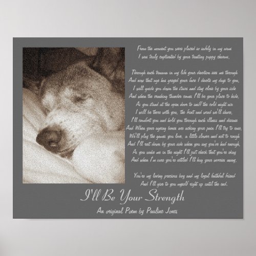 original sad dog sympathy poem poster