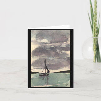 Original Sailboat Art on Blank Card