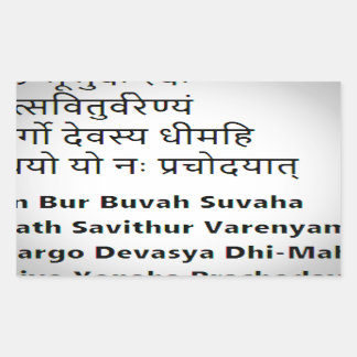 Original Sanskrit Text: The Gayatri Mantra ,Yoga Rectangular Sticker