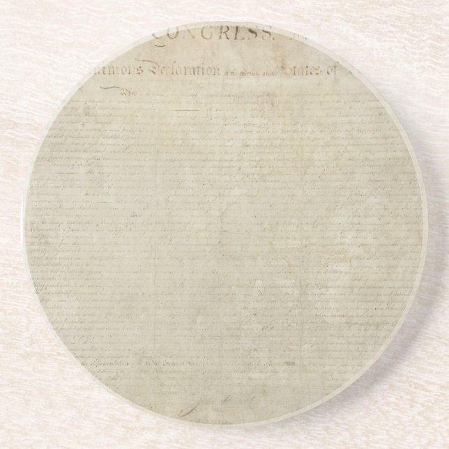 ORIGINAL Scan of the Declaration of Independence Drink Coaster (Front)