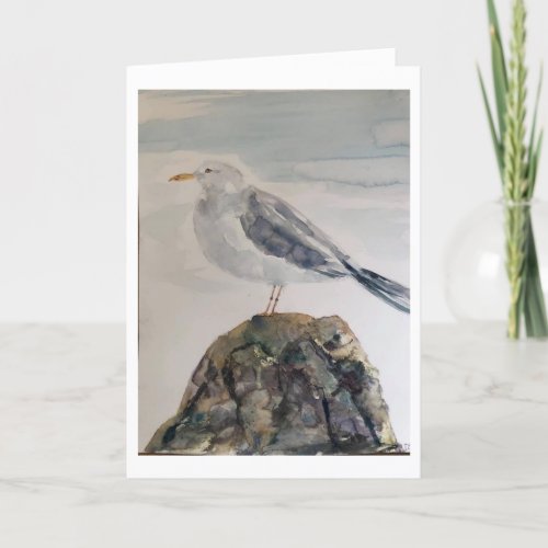 Original Seagull Art on Blank Card