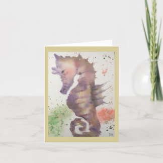 Original Seahorse Art on Blank Card