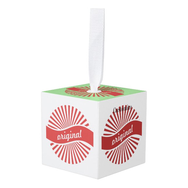 Original Sign Logo Thunder_Cove  Cube Ornament (Front Angled)