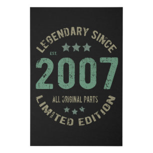 Original Since 2007 Vintage Legend Birthday Gift Faux Canvas Print