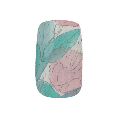 original sketchy abstract contempory floral minx nail art