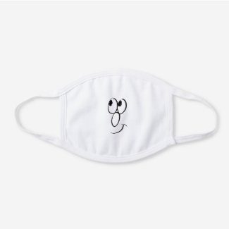 "Original Smiley" - DigitCartoon.com White Cotton Face Mask