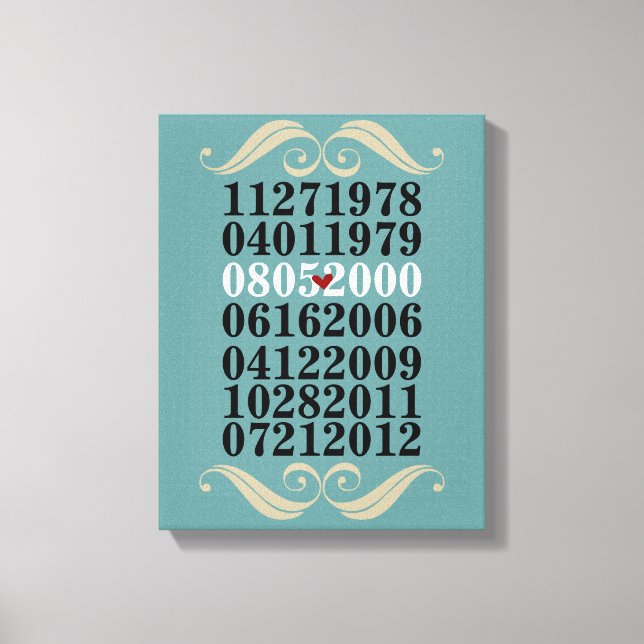 Original Special Dates Canvas Print (Front)