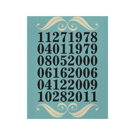 Original Special Dates Canvas Print