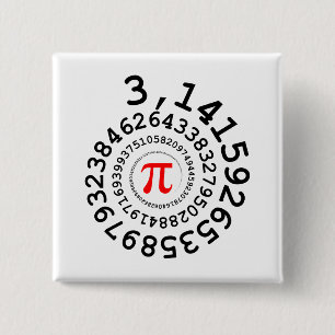 Original spiral of digits Pi number 3,14... Button