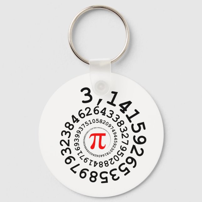 Original spiral of digits Pi number 3,14... Keychain (Front)