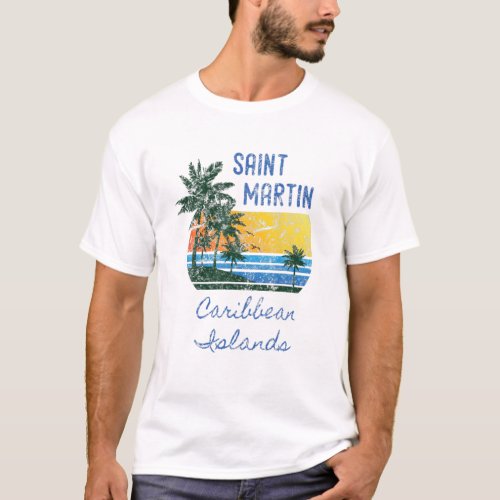 Original St Martin Caribbean Islands Distressed P T_Shirt