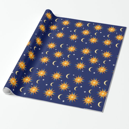 Original Sun moon Stars Astronomy Gift Astrology Wrapping Paper