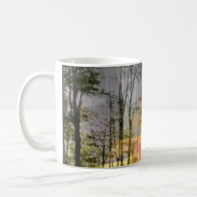 Original Sunforest Art sunflower & forest layered Coffee Mug (Left)