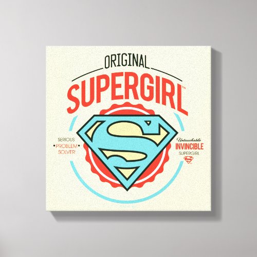 Original Supergirl Vintage Logo Badge Canvas Print