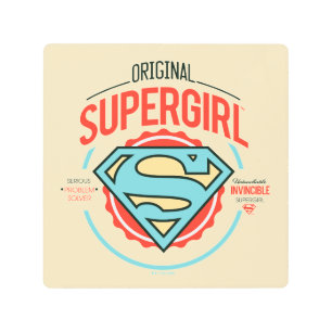 Original Supergirl Vintage Logo Badge Metal Print