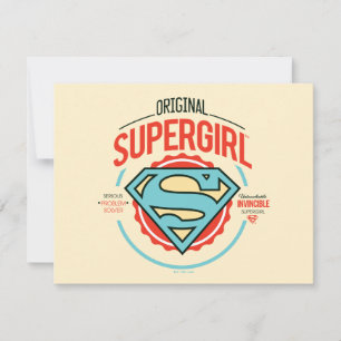 Original Supergirl Vintage Logo Badge Note Card