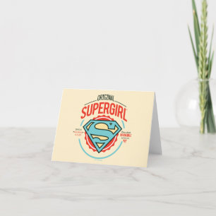 Original Supergirl Vintage Logo Badge Note Card