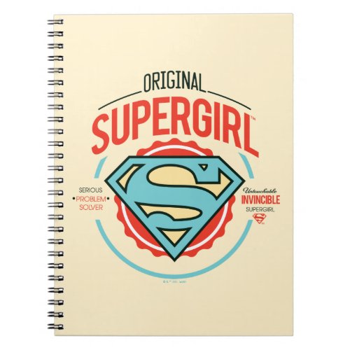 Original Supergirl Vintage Logo Badge Notebook