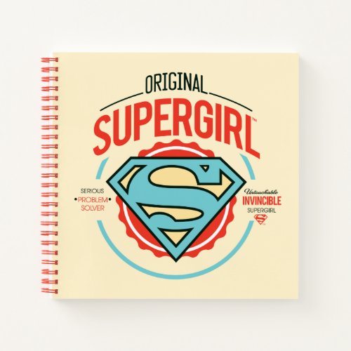 Original Supergirl Vintage Logo Badge Notebook