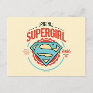 Original Supergirl Vintage Logo Badge Postcard