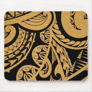 original tattoo drawing on wood island style mouse pad