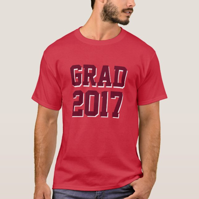 Original Template text and year Grad Class of 2017 T-Shirt (Front)