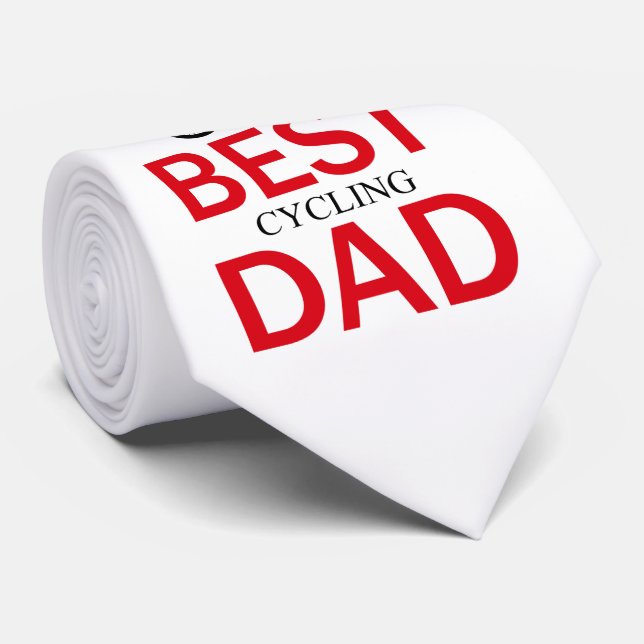 Original text design BEST CYCLING DAD Father's Day Tie (Rolled)