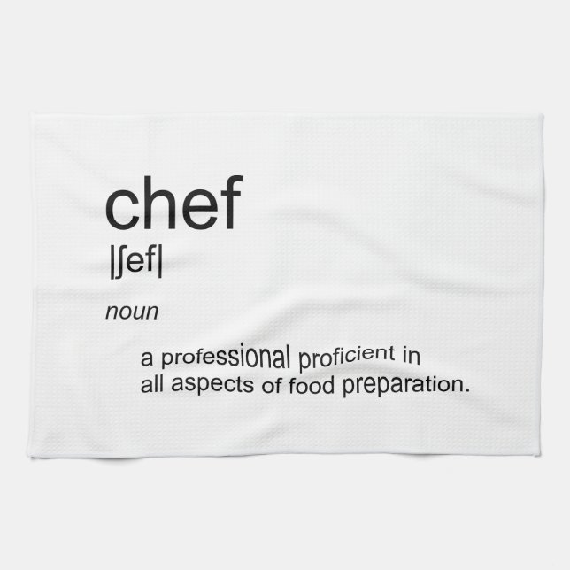Original text design CHEF definition dictionary Kitchen Towel (Horizontal)