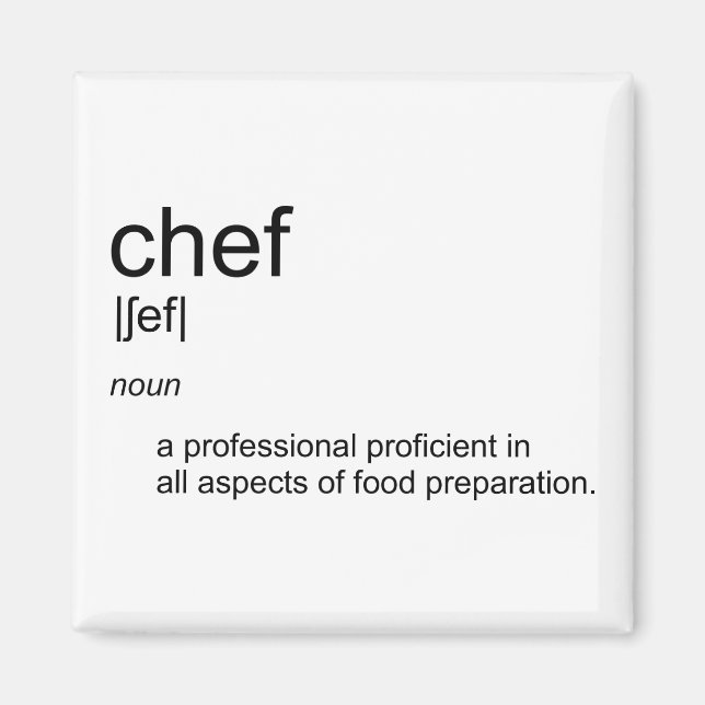 Original text design CHEF definition dictionary Magnet (Front)