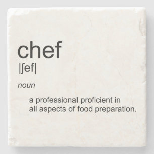 Original text design CHEF definition dictionary Stone Coaster