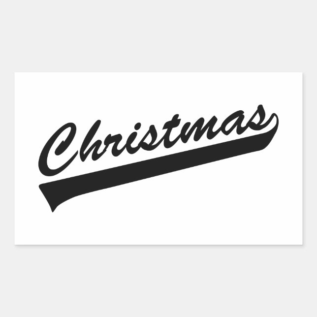 Original text design word CHRISTMAS Rectangular Sticker (Front)