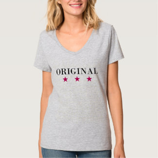 Original Text with Three red stars symmetrical T-Shirt