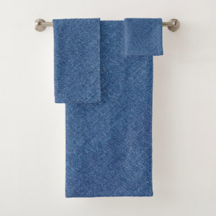 Original textile fabric blue fashion jean denim bath towel set