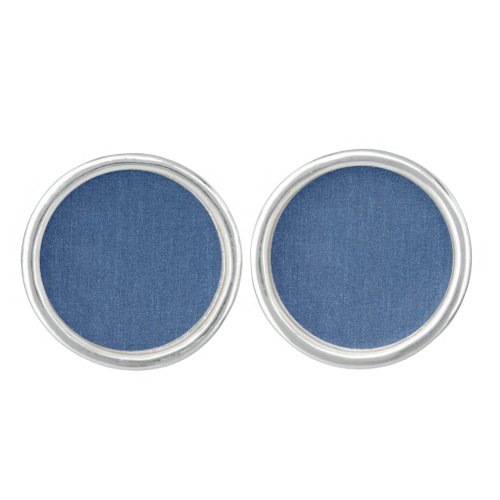 Original textile fabric blue fashion jean denim cufflinks
