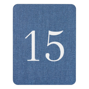 Original textile fabric blue fashion jean denim door sign