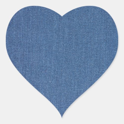 Original textile fabric blue fashion jean denim heart sticker