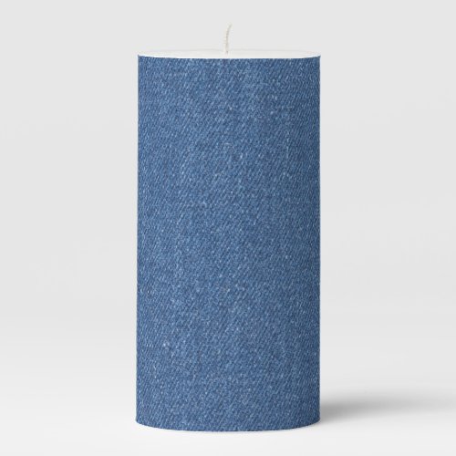 Original textile fabric blue fashion jean denim pillar candle