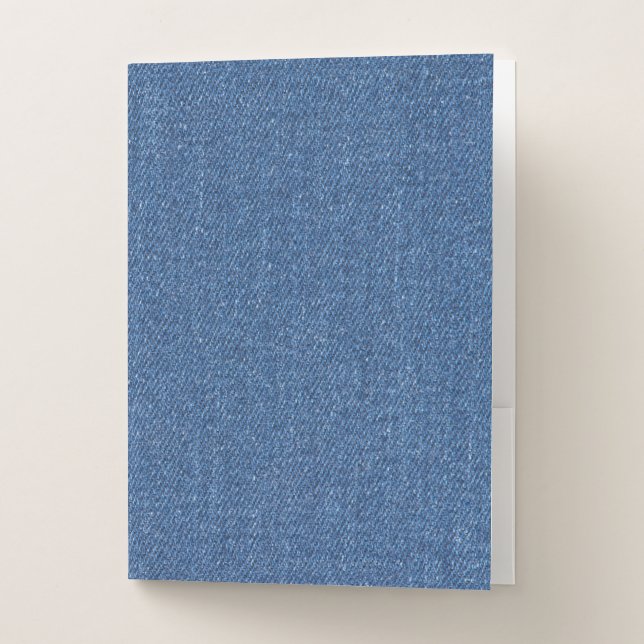 Original textile fabric blue fashion jean denim pocket folder (Front)