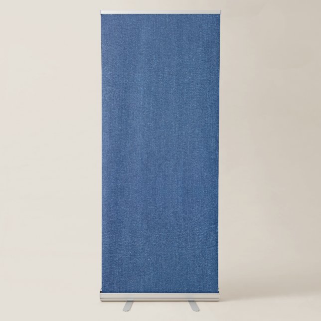 Original textile fabric blue fashion jean denim retractable banner (Front)