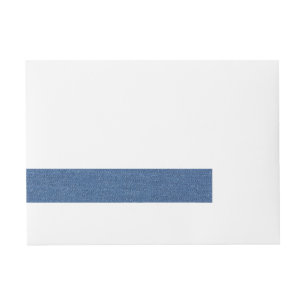 Original textile fabric blue fashion jean denim wrap around address label