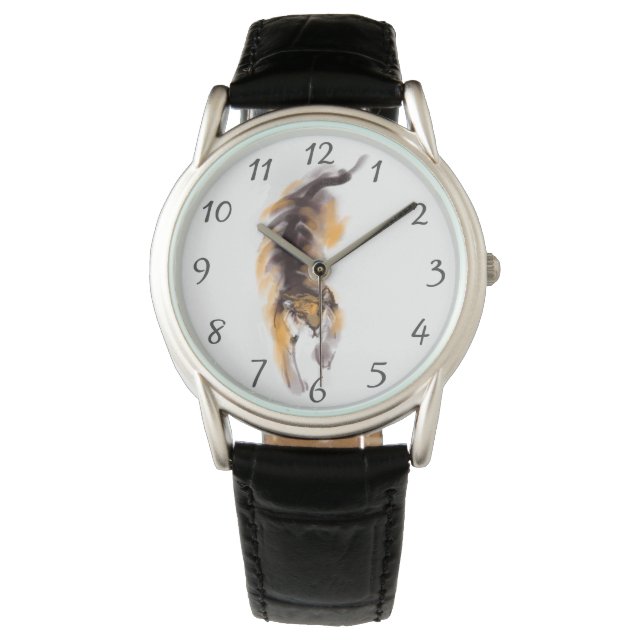 Original Tiger Drawing Chinese Zodiac Birthday W Watch (Front)