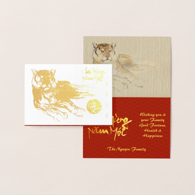 Original Tiger drawing Lunar 2022 Luxury GC Foil Card (Display)