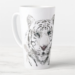 Original Tiger Watercolor Chinese Zodiac Initial L Latte Mug