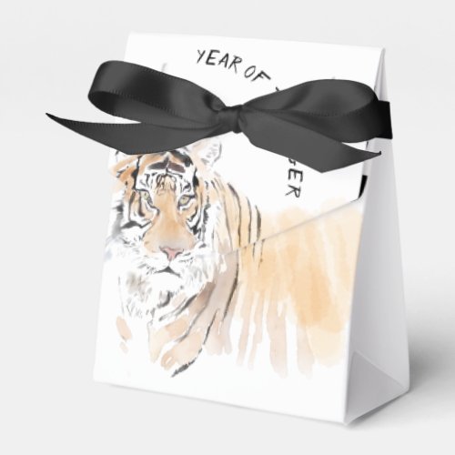 Original Tiger Watercolors Chinese Ideogram Tent F Favor Boxes
