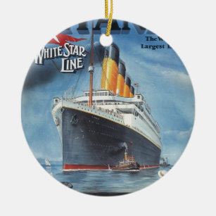 Original titanic vintage poster 1912 ceramic ornament