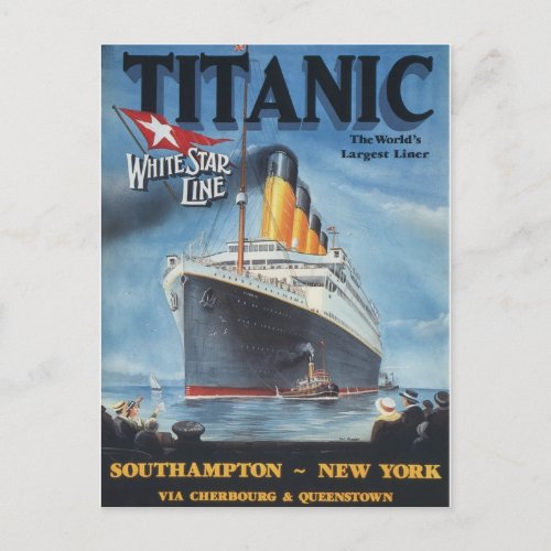 Original titanic vintage poster 1912 postcard